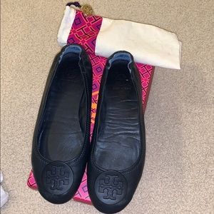 Tory Burch Minnie Logo Travel Ballet NAVY